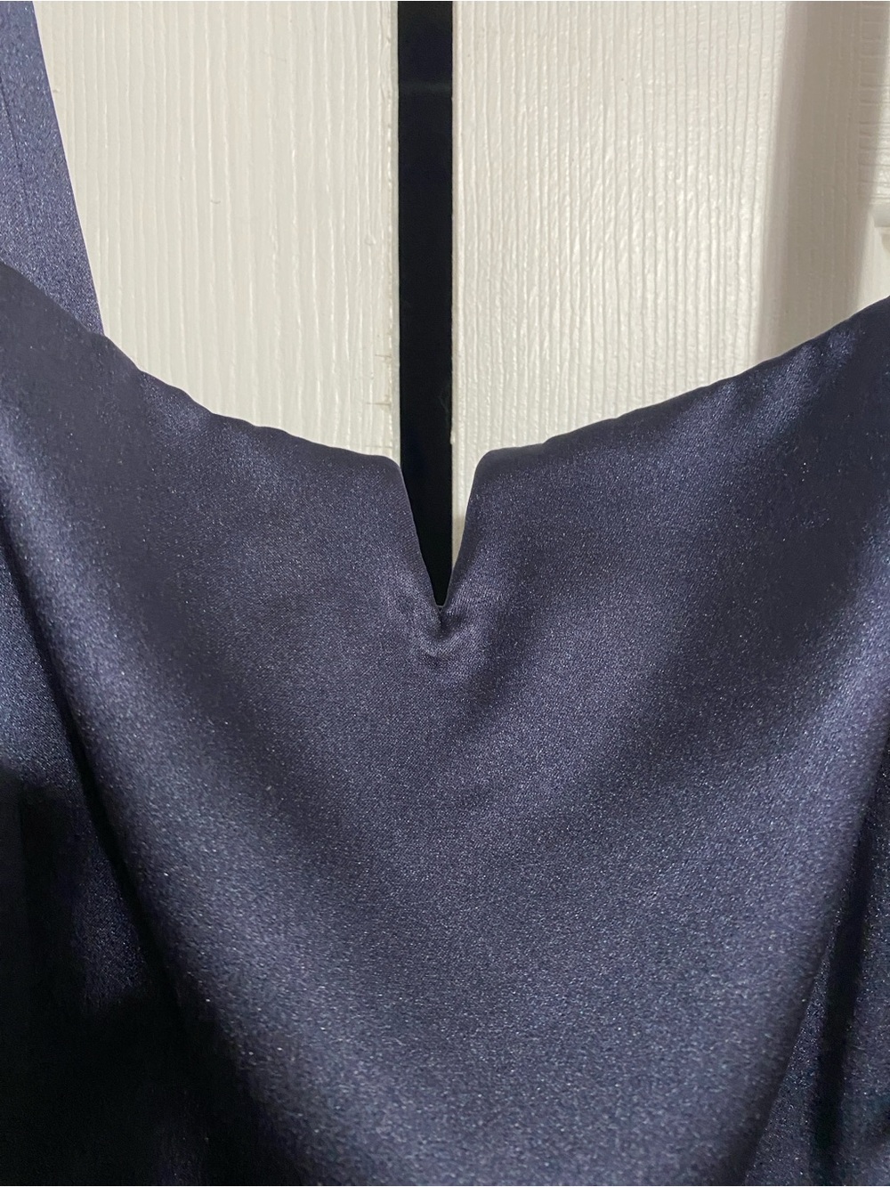 Morilee navy blue formal satin a-line skirt & beaded corset camisole top SIZE 24 - Picture 5 of 16